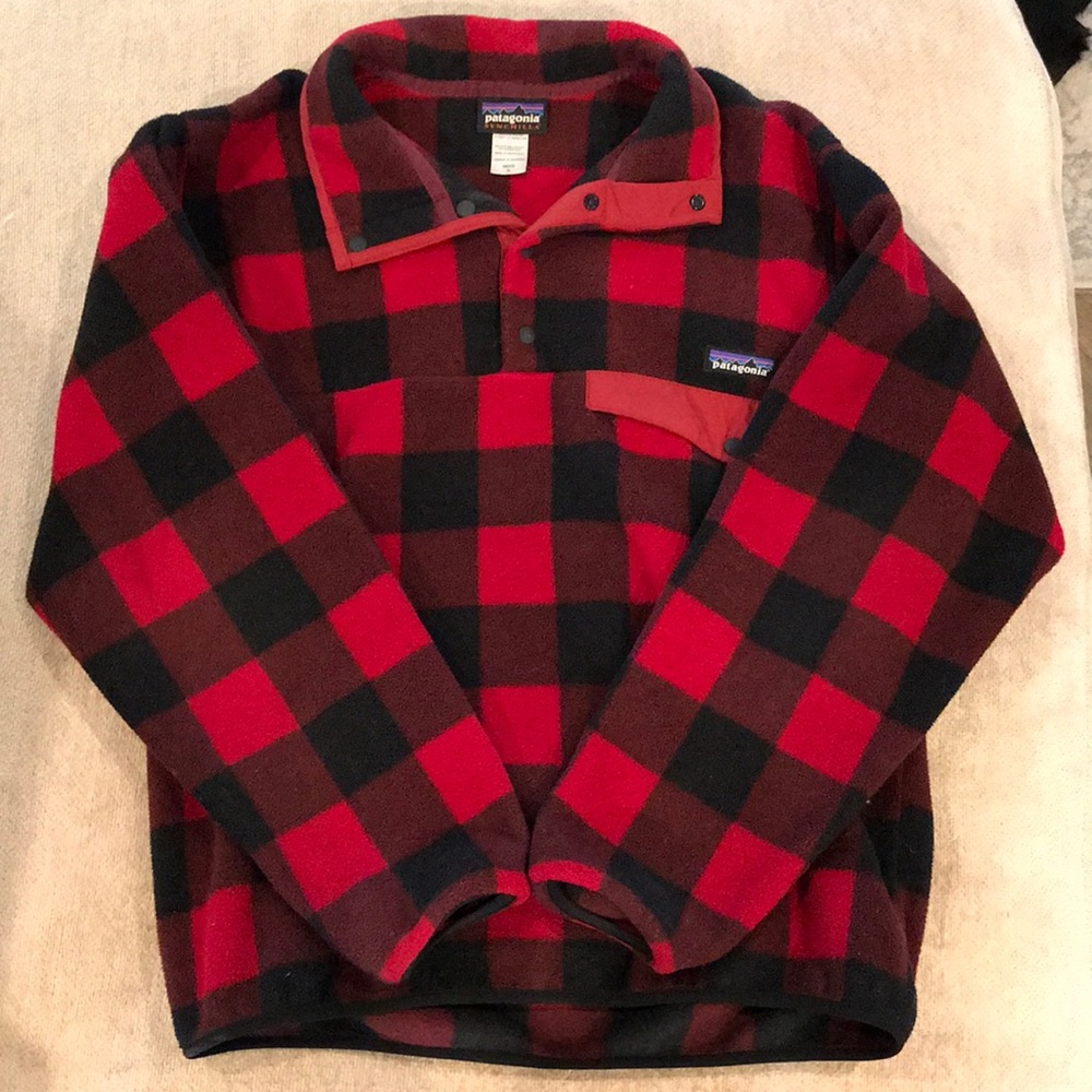 Plaid Patagonia Fleece Pullover